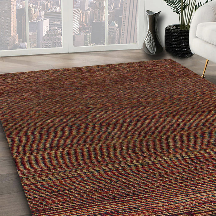 Abstract Sienna Brown Modern Rug in Family Room, abs5398