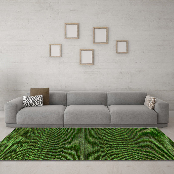 Machine Washable Abstract Green Modern Area Rugs in a Living Room,, wshabs5398grn