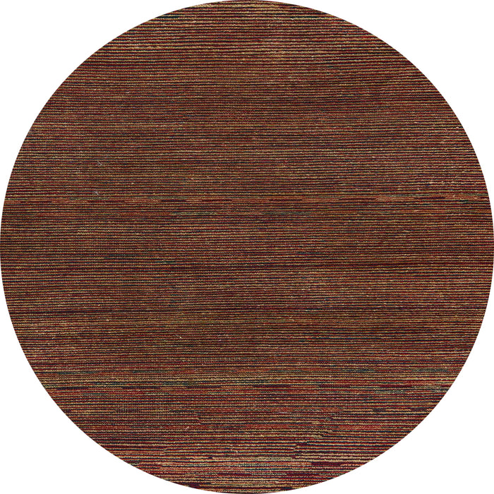 Round Abstract Sienna Brown Modern Rug, abs5398