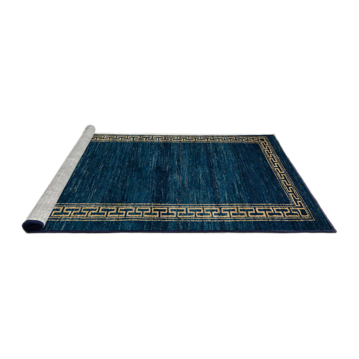 Sideview of Machine Washable Abstract Night Blue Rug, wshabs5399