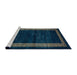 Sideview of Machine Washable Abstract Night Blue Rug, wshabs5399