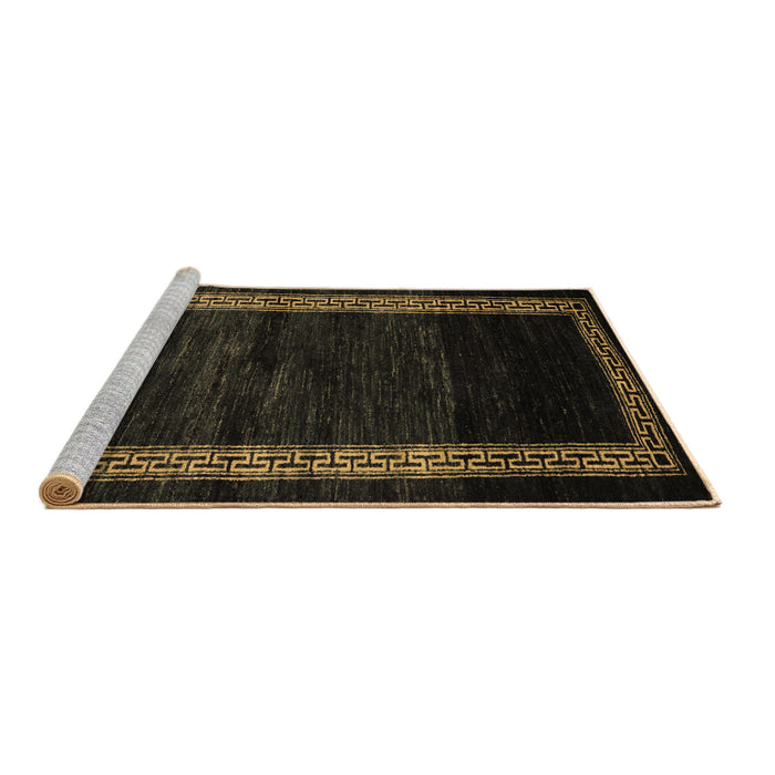 Sideview of Machine Washable Abstract Brown Modern Rug, wshabs5399brn