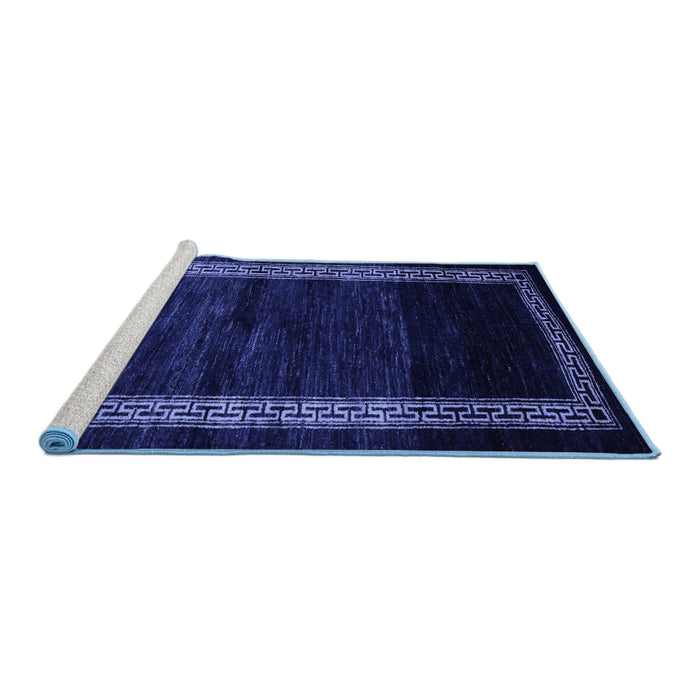 Sideview of Machine Washable Abstract Blue Modern Rug, wshabs5399blu