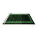 Sideview of Machine Washable Abstract Emerald Green Modern Area Rugs, wshabs5399emgrn