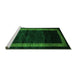 Sideview of Machine Washable Abstract Green Modern Area Rugs, wshabs5399grn