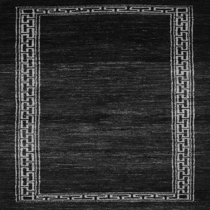 Square Abstract Gray Modern Rug, abs5399gry