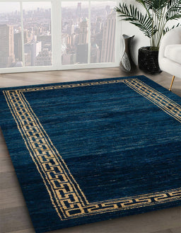 Machine Washable Abstract Night Blue Rug in a Family Room, wshabs5399