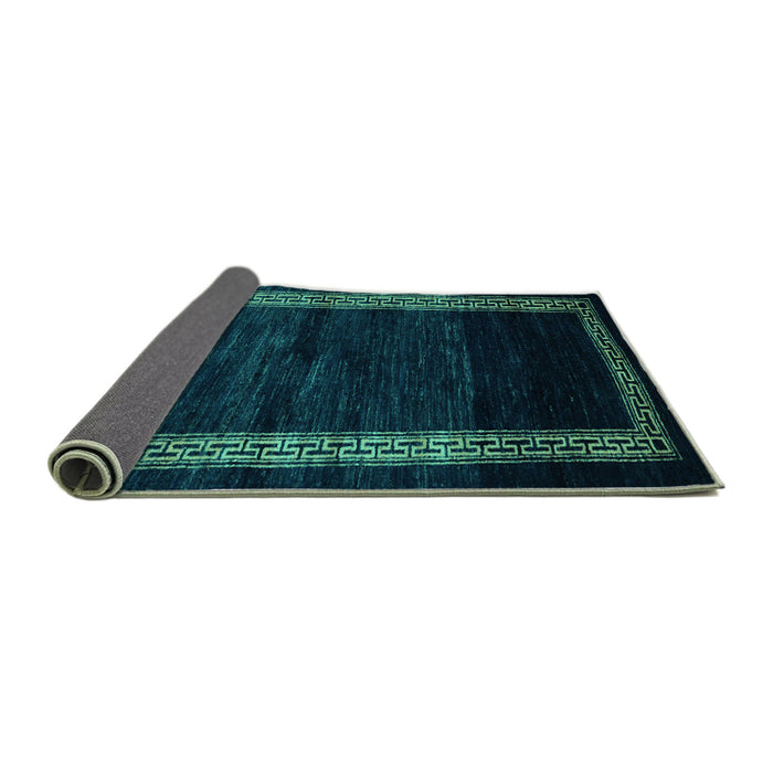 Sideview of Abstract Turquoise Modern Rug, abs5399turq