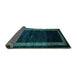 Sideview of Abstract Turquoise Modern Rug, abs5399turq