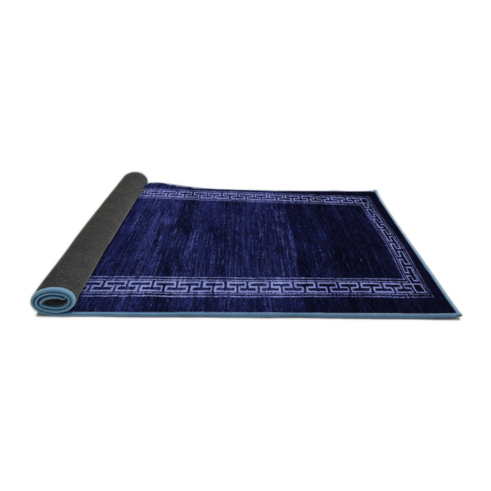 Sideview of Abstract Blue Modern Rug, abs5399blu
