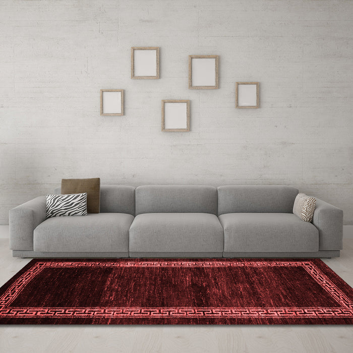 Modern Red Washable Rugs