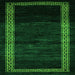 Square Abstract Green Modern Rug, abs5399grn