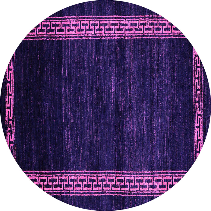 Round Machine Washable Abstract Pink Modern Rug, wshabs5399pnk