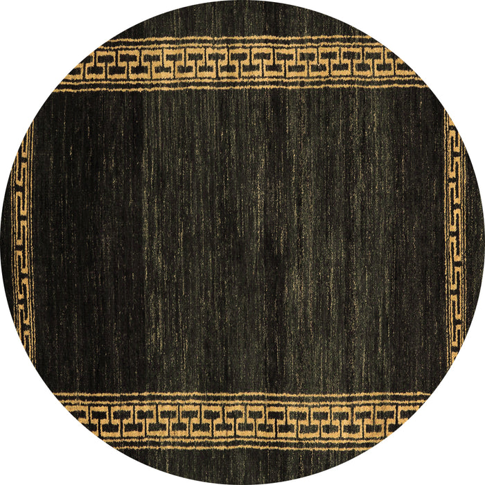 Round Abstract Brown Modern Rug, abs5399brn