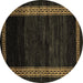 Round Abstract Brown Modern Rug, abs5399brn