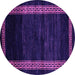 Round Abstract Pink Modern Rug, abs5399pnk