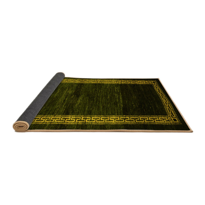 Sideview of Abstract Yellow Modern Rug, abs5399yw