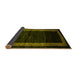 Sideview of Abstract Yellow Modern Rug, abs5399yw