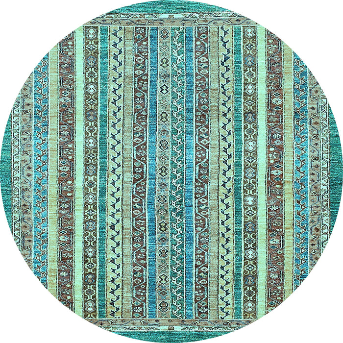 Round Machine Washable Abstract Light Blue Modern Rug, wshabs539lblu