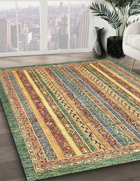 Abstract Saddle Brown Modern Rug, abs539