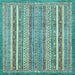 Square Machine Washable Abstract Light Blue Modern Rug, wshabs539lblu