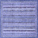 Square Abstract Blue Modern Rug, abs539blu