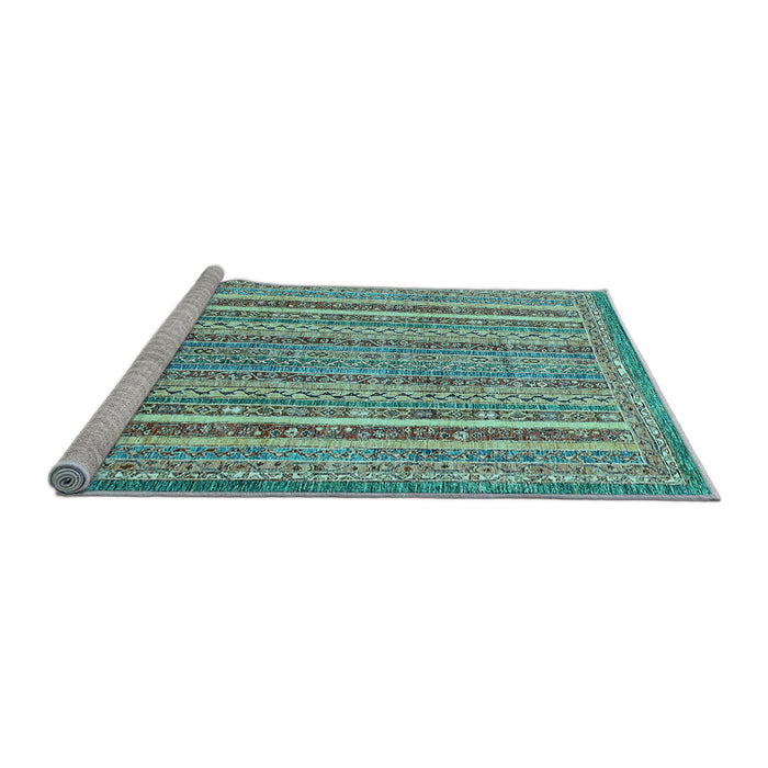 Sideview of Machine Washable Abstract Light Blue Modern Rug, wshabs539lblu