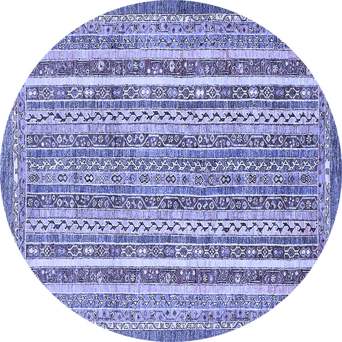 Round Abstract Blue Modern Rug, abs539blu
