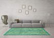 Machine Washable Abstract Turquoise Modern Area Rugs in a Living Room,, wshabs539turq