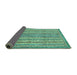 Sideview of Abstract Turquoise Modern Rug, abs539turq