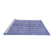 Sideview of Machine Washable Abstract Blue Modern Rug, wshabs539blu