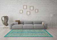 Machine Washable Abstract Light Blue Modern Rug, wshabs539lblu