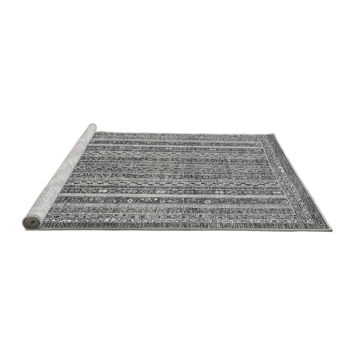 Sideview of Machine Washable Abstract Gray Modern Rug, wshabs539gry