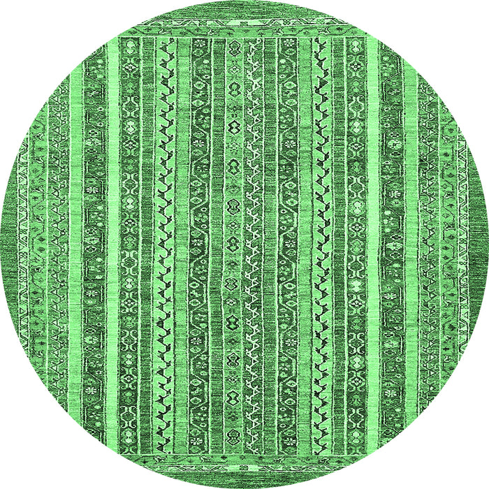 Round Abstract Emerald Green Modern Rug, abs539emgrn