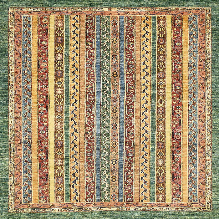 Square Abstract Saddle Brown Modern Rug, abs539