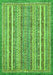 Machine Washable Abstract Green Modern Area Rugs, wshabs539grn