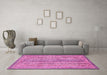 Machine Washable Abstract Pink Modern Rug in a Living Room, wshabs539pnk