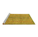 Sideview of Machine Washable Abstract Yellow Modern Rug, wshabs539yw