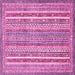 Square Machine Washable Abstract Pink Modern Rug, wshabs539pnk