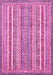 Machine Washable Abstract Pink Modern Rug, wshabs539pnk