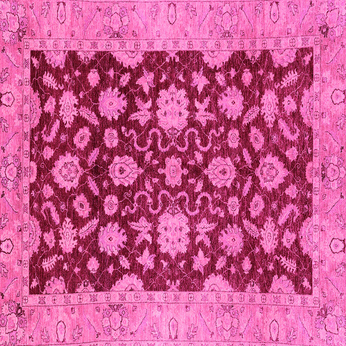 Square Machine Washable Abstract Pink Modern Rug, wshabs53pnk