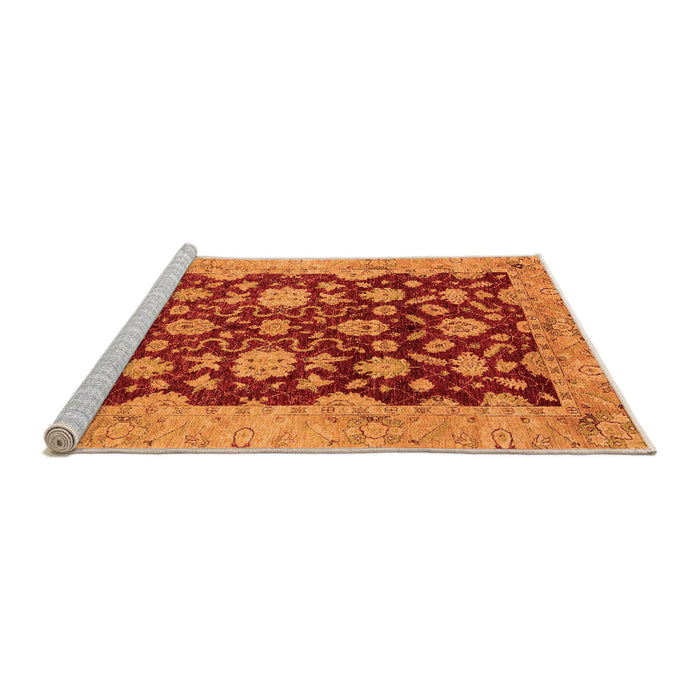 Sideview of Machine Washable Abstract Orange Modern Area Rugs, wshabs53org