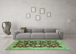 Machine Washable Abstract Turquoise Modern Area Rugs in a Living Room,, wshabs53turq