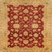 Square Machine Washable Abstract Orange Rug, wshabs53