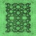 Square Abstract Emerald Green Modern Rug, abs53emgrn