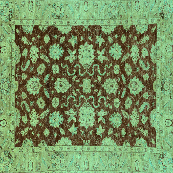 Square Machine Washable Abstract Turquoise Modern Area Rugs, wshabs53turq