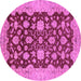 Round Abstract Purple Modern Rug, abs53pur