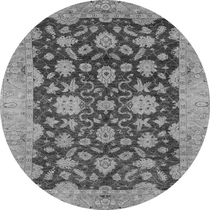 Round Abstract Gray Modern Rug, abs53gry