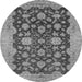 Round Abstract Gray Modern Rug, abs53gry