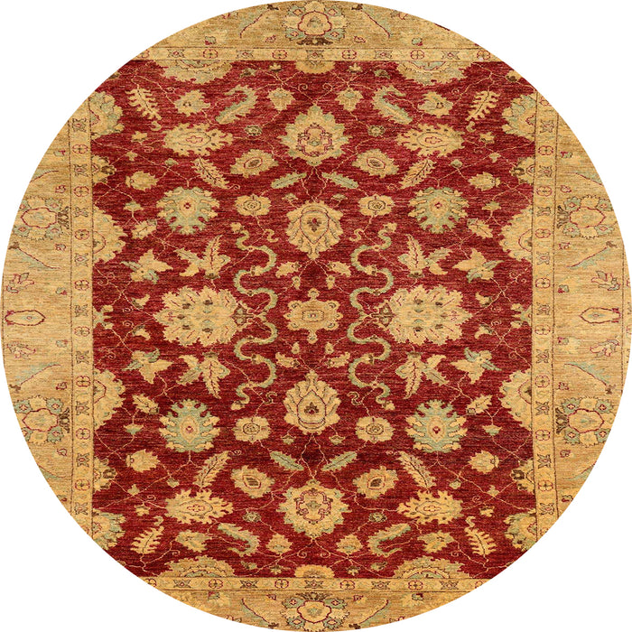 Round Abstract Orange Modern Rug, abs53
